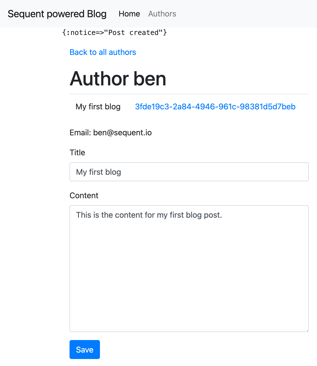 author post created